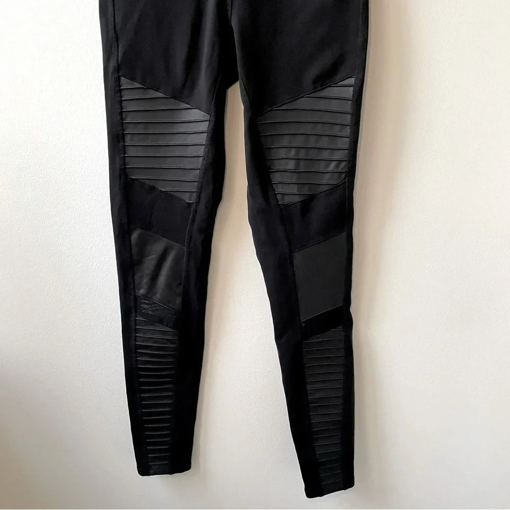 Alo Yoga High Waist Moto Leggings, Black/Black Glossy, Women’s Small